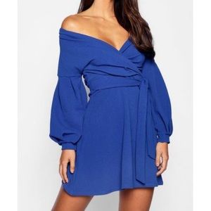 Petite boho cobalt dress